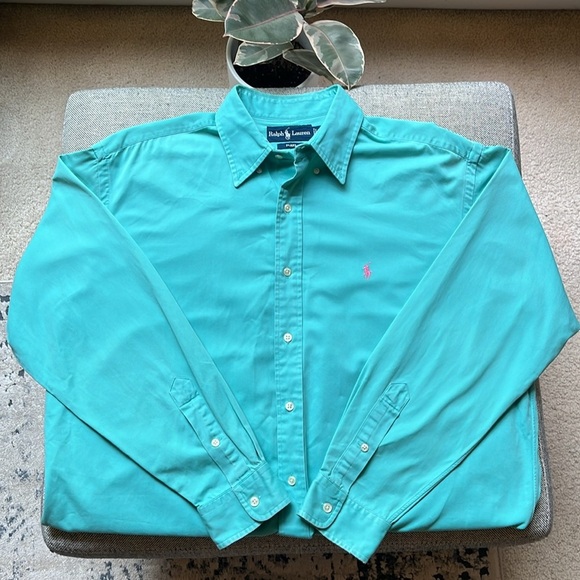 Vintage Ralph Lauren Mens Polo Blake Button Down Long Sleeve Cotton Shirt - Picture 1 of 17